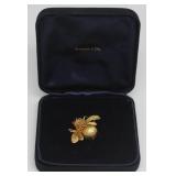 JEWELRY. Tiffany & Co. 18kt Gold and Ruby Bee