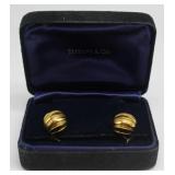 JEWELRY. Pair of Tiffany & Co 18kt Gold Earrings. JEWELRY. Pair of Tiffany & Co 18kt Gold Earrings.