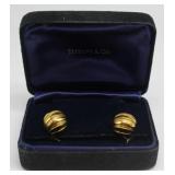 JEWELRY. Pair of Tiffany & Co 18kt Gold Earrings.