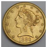 GOLD. 1886 S $5 Gold Liberty Head Coin. GOLD. 1886 S $5 Gold Liberty Head Coin.