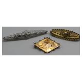 JEWELRY. Antique Gold Bar Pin Grouping.