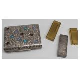 SILVER. Italian .800 Silver Jeweled Compact. SILVER. Italian .800 Silver Jeweled Compact.
