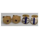 JEWELRY. 18kt and 14kt Gold Cufflinks Grouping.