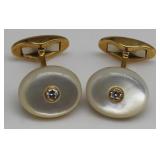 JEWELRY. Pair of Tiffany & Co 18kt, Mother of JEWELRY. Pair of Tiffany & Co 18kt, Mother of