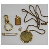 JEWELRY. Grouping of Assorted Jewelry Inc. Gold. JEWELRY. Grouping of Assorted Jewelry Inc. Gold.