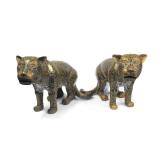 Pair of Chinese Cloisonne Leopards.