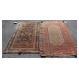 Lot of 2 Antique & Finely Hand Woven Area Carpets