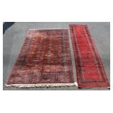 Vintage & Finely Hand Woven Runner & Area Carpet .