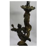 Fine Quality Antique Bronze Putti Form Chandelier Fine Quality Antique Bronze Putti Form Chandelier