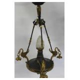 Patinated and Gilt Bronze Empire Style Chandelier Patinated and Gilt Bronze Empire Style Chandelier