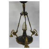 Patinated and Gilt Bronze Empire Style Chandelier