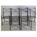 6 Vintage and Quality Patinated Metal Chairs. 6 Vintage and Quality Patinated Metal Chairs.