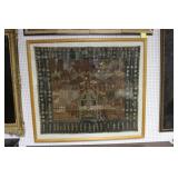 Framed Antique Tapestry . Framed Antique Tapestry .