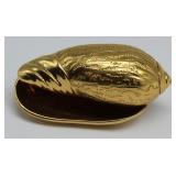 JEWELRY. Hermes 18kt Gold Shell Form Brooch.