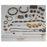 JEWELRY. Assorted Gold and Silver Jewelry Grouping JEWELRY. Assorted Gold and Silver Jewelry Grouping