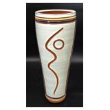 Unique mid century pottery vase signed