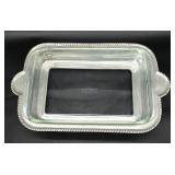 Pyrex baking dish in footed metal stand
