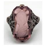 Unique sterling silver cameo ring
