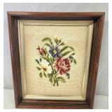 Vintage framed needlepoint