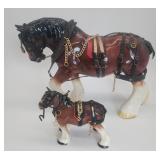 Vintage Clydesdale horses lg. & small