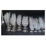 30 pcs Yugoslavian etched crystal
