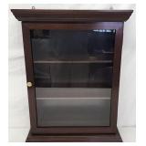 Solid mahogany wall curio 24"h x 18w x 6d