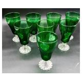 8 Anchor Hocking burple footed glasses 6.5"