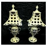 Pair unique iron candle lamps
