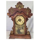 Antique walnut mantel clock works
