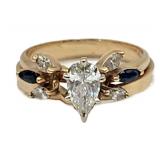 3/4 carat diamond ring w sapphire wrap