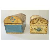 2 Italian Florentine wooden boxes