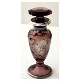 Amythest Cambridge glass perfume bottle as is