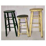 3 painted barstools