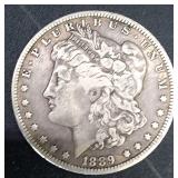 1889 O Morgan silver dollar