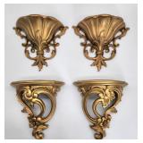 Vintage home interiors sconces & shelves