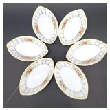 6 hand painted Nippon butter pats