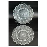 Pair glass egg plates
