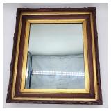 Antique solid walnut framed mirror
