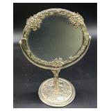 Silverplate pedestal mirror