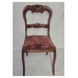 Antique carved wood side chair