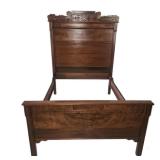 Victorian solid walnut high back bed exc