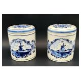 Deft blue tea & coffee canisters