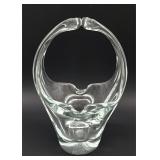 Hand blown art glass basket