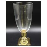 Baldwin brass candleholder w hurricane shade lnib