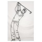 Wrought iron golfer wall decor large