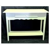 White console sofa table 33"h x 45"w x 17d