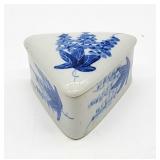 Triangle blue white trinket box