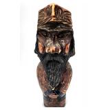 Carved wood tiki signed