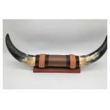 Vintage mounted bull horns