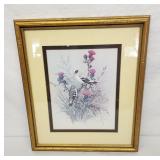 Bird print in gold frame